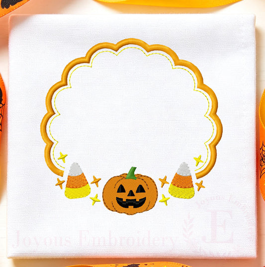 Halloween Monogram Frame Embroidery Design