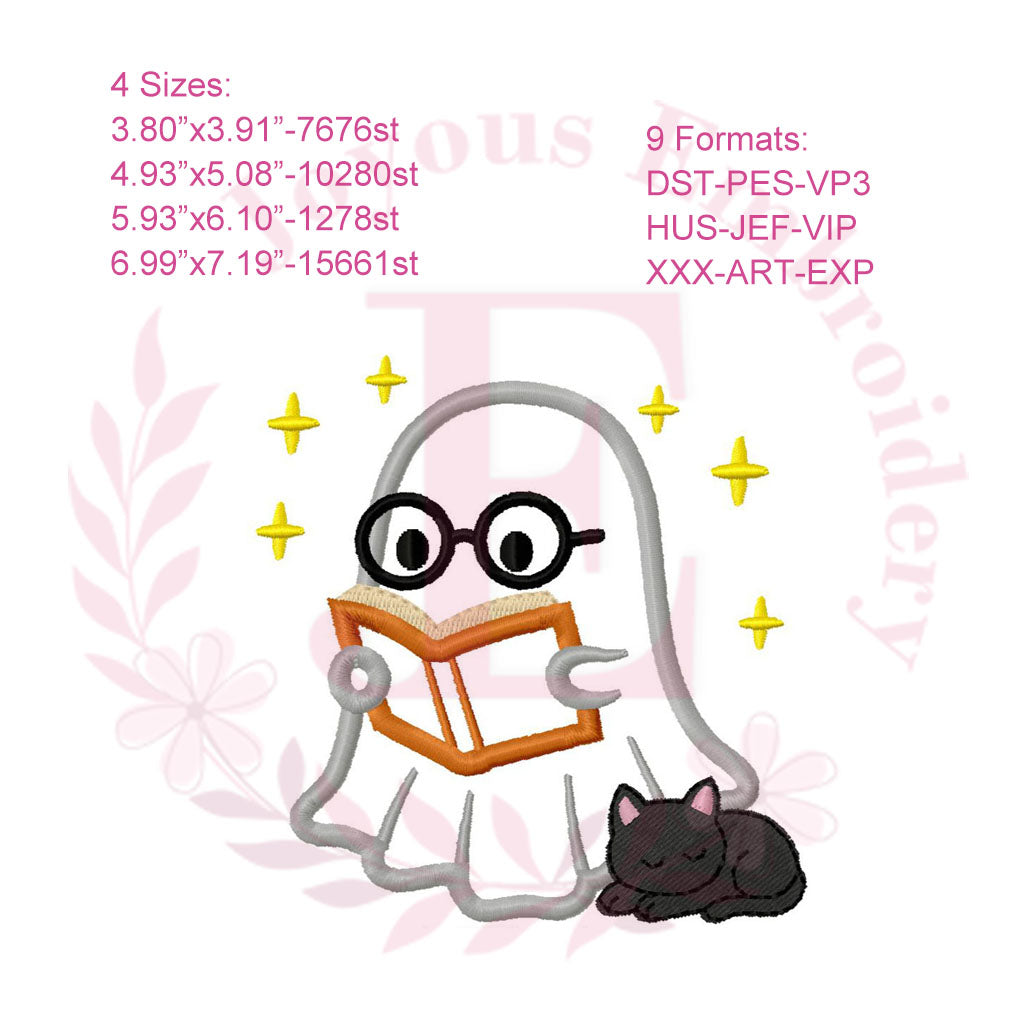 Reading Ghost Embroidery Embroidery Design