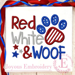 Red White and Woof Embroidery Design