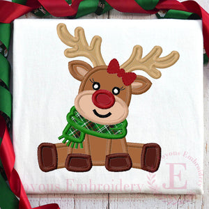 Christmas Reindeer Applique Embroidery