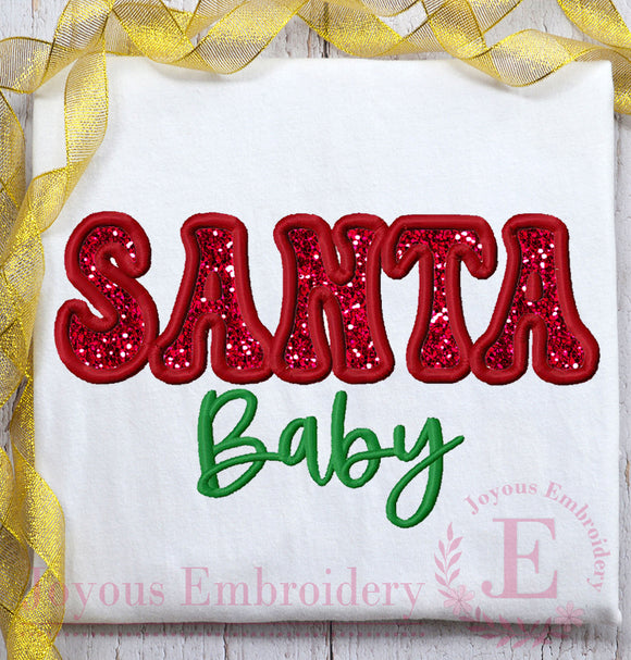 Santa Baby Applique Embroidery Design