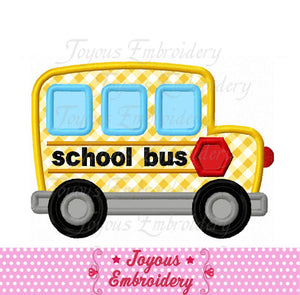 Back to School Bus Machine Embroidery Design
