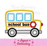 Back to School Bus Machine Embroidery Design