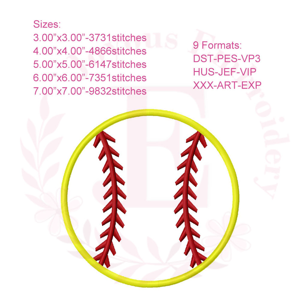 Softball Family Bundle Applique Embroidery Design