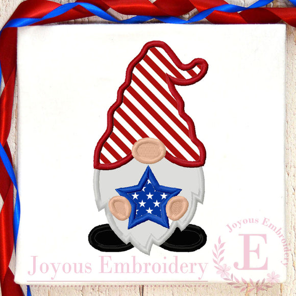 4th Of July Gnome Embroidery Design