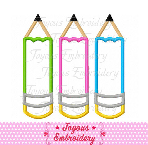 Pencil Applique Embroidery Design