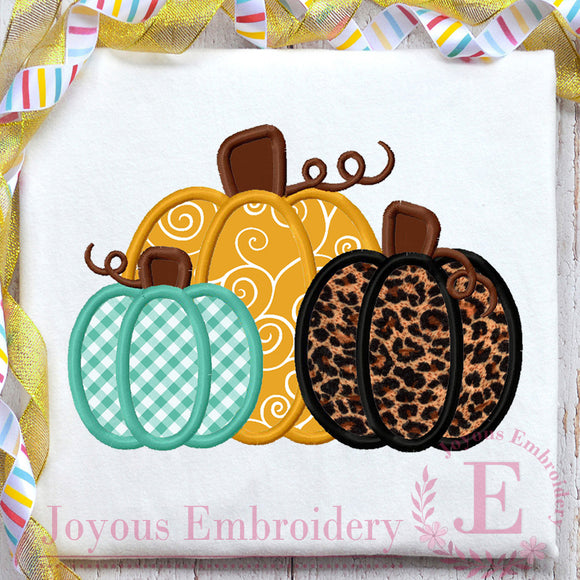 Pumpkin Applique Embroidery Design