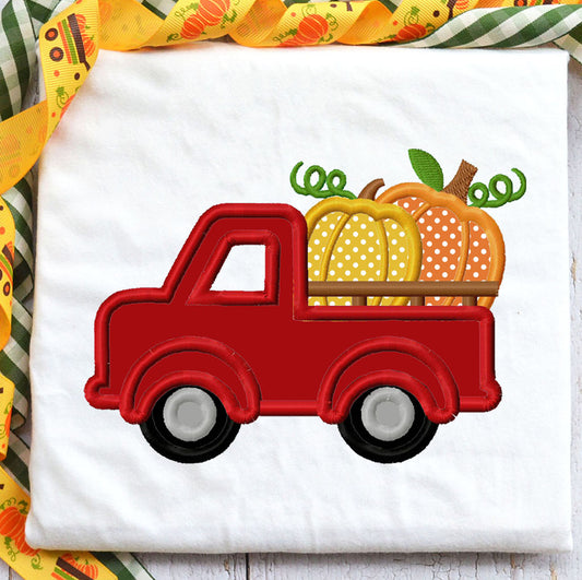 Truck with Pumpkin Embroidery File