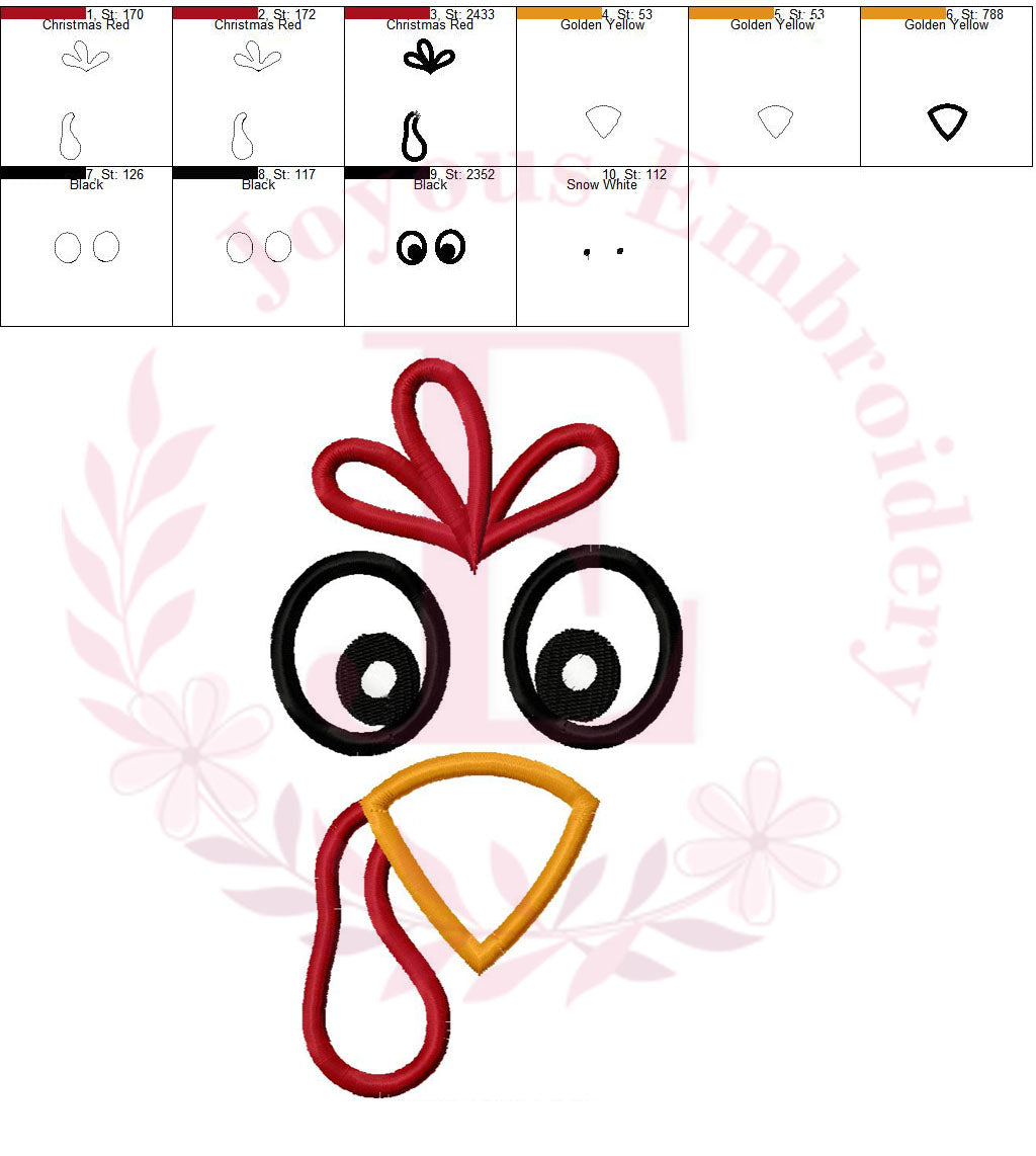 Turkey Applique Embroidery Design