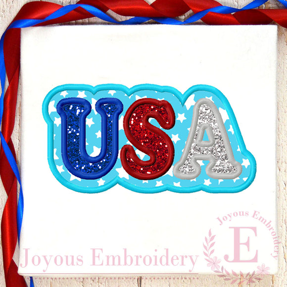 USA Applique Embroidery Design