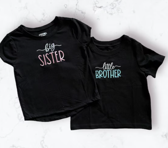 Brother Sister Machine Embroidery Design | Sibling Embroidery Files Instant Download