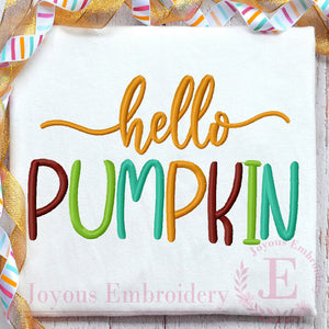 Hello Pumpkin Machine Embroidery Design