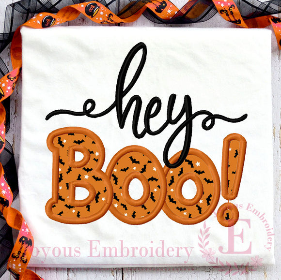 Hey BOO Applique Embroidery File