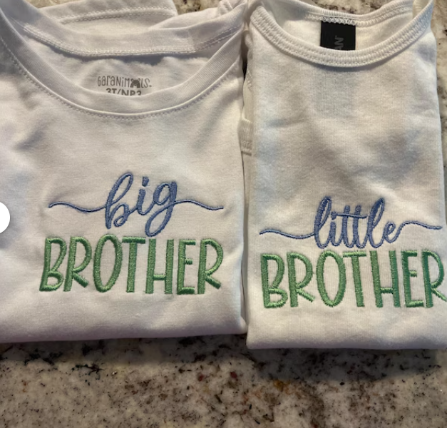 Brother Sister Machine Embroidery Design | Sibling Embroidery Files Instant Download