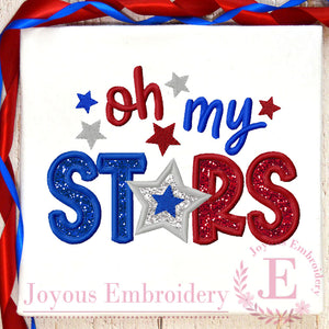 Oh My Stars Applique Embroidery Design