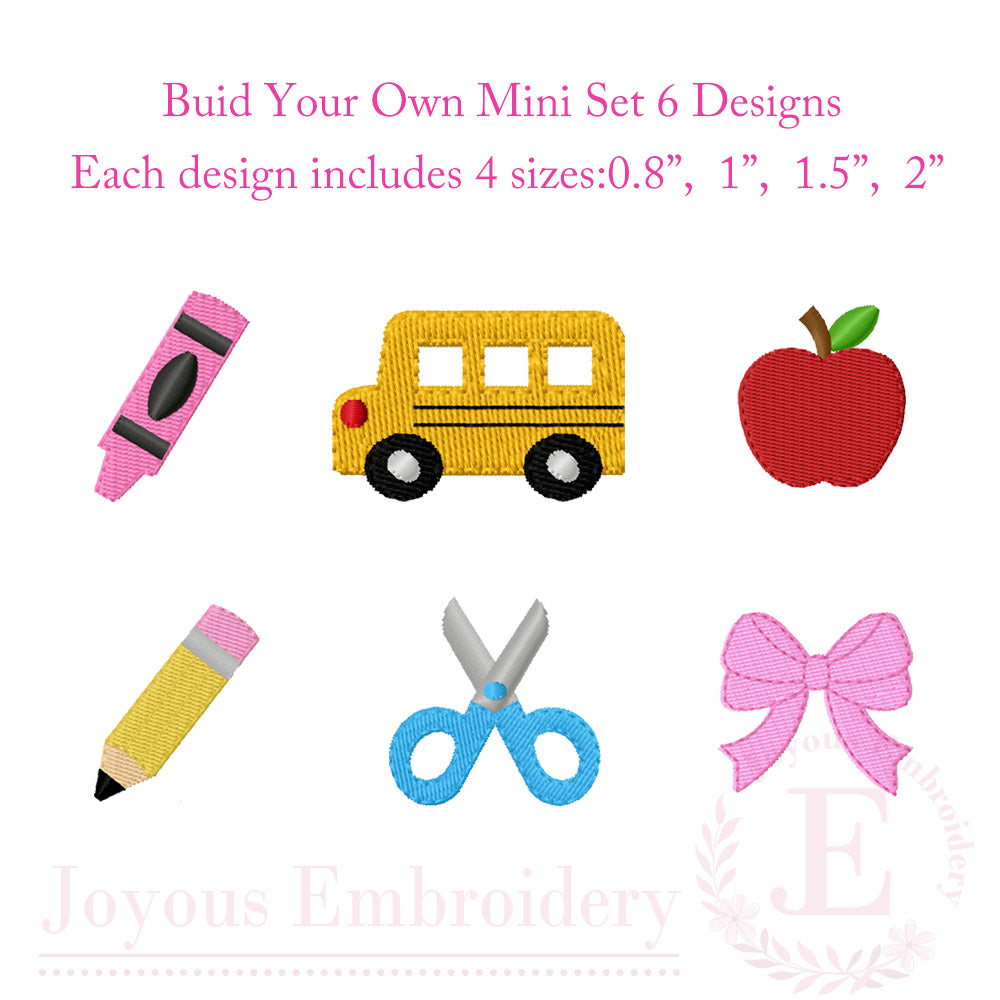 Back to School Mini Embroidery Bundle
