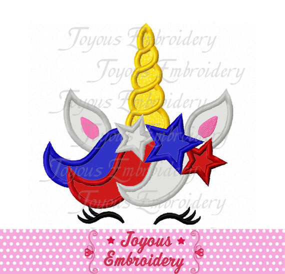 4th of July Unicorn Applique Machine Embroidery Design NO:2477