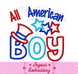 Instant Download 4th of July All American Boy Applique Embroidery Design NO:1725