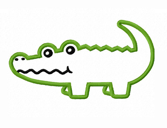Instant Download Alligator Applique Machine Embroidery Design NO:1391