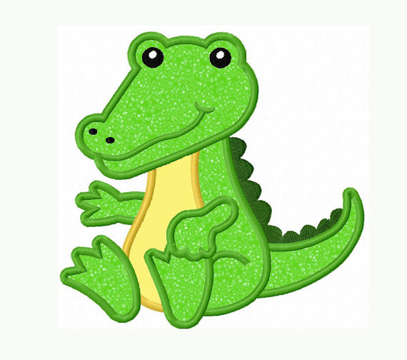 Instant Download Alligator Baby Applique Machine Embroidery Design NO:1307