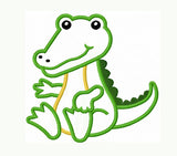 Instant Download Alligator Baby Applique Machine Embroidery Design NO:1307