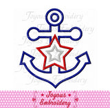 Anchor With Star Applique Embroidery Machine Design NO:1712