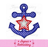 Anchor With Star Applique Embroidery Machine Design NO:1712