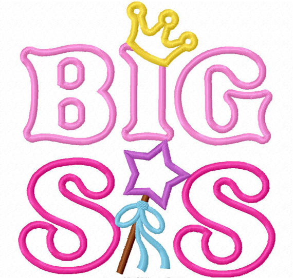 Big Sister Applique Machine Embroidery Design NO:1287