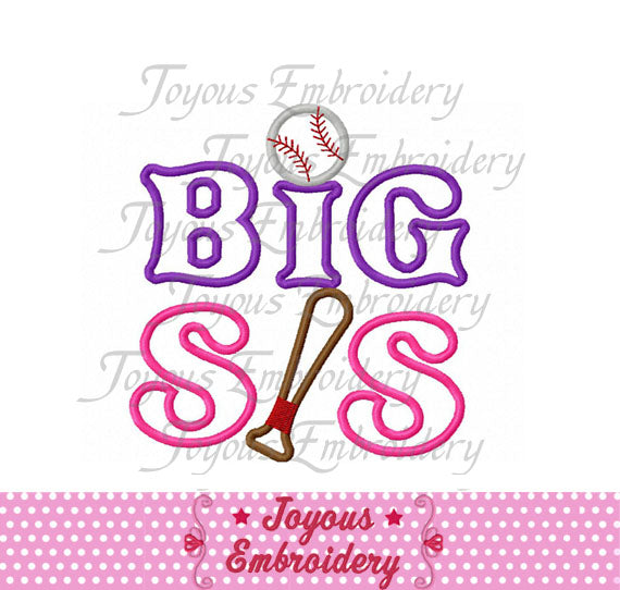 Big Sister Baseball Applique Machine Embroidery Design NO:1466