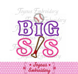 Big Sister Baseball Applique Machine Embroidery Design NO:1466