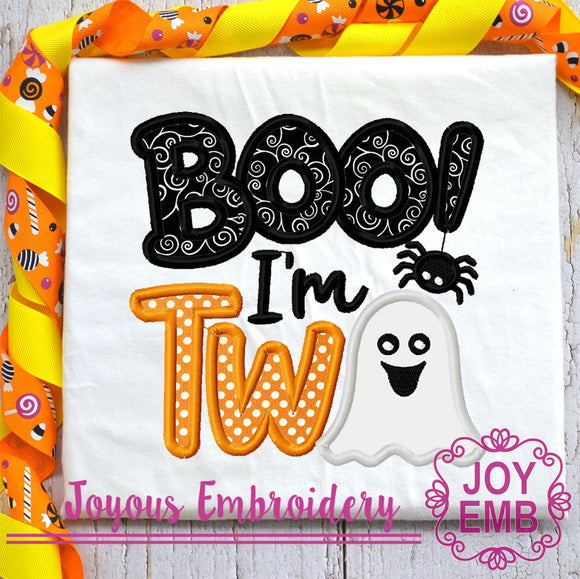 Halloween Boo I'm Two Machine embroidery file NO:3043