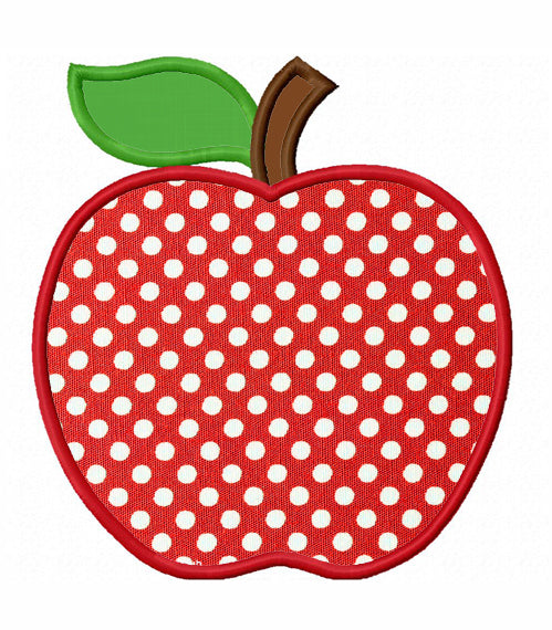 Back to School Apple Applique Machine Embroidery Design