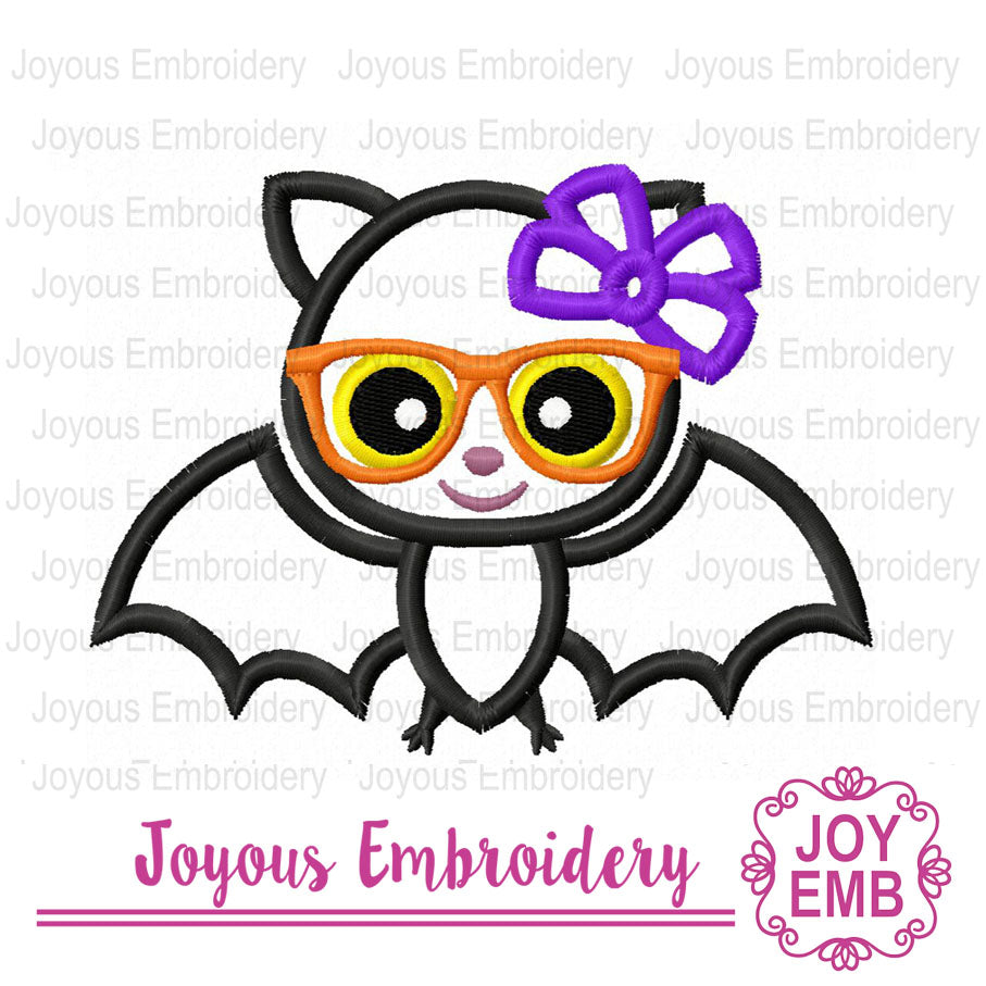 Halloween Bat Applique Machine Embroidery Design