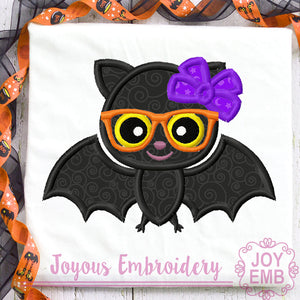 Halloween Bat Applique Machine Embroidery Design