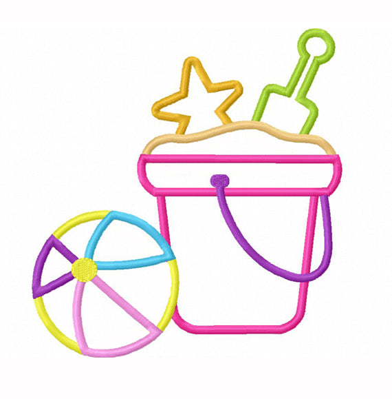 Instant Download Beach Ball Applique Machine Embroidery Design NO:1320