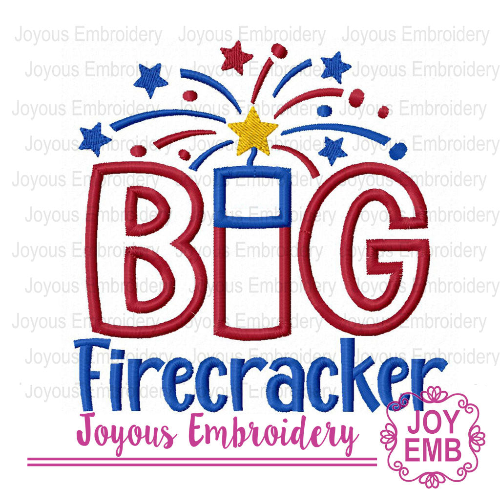 Big Firecracker Applique Machine Embroidery Design