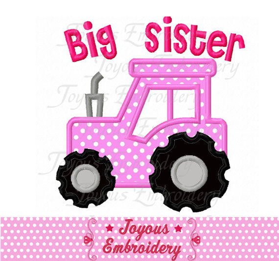 Big Sister Tractor Applique Embroidery Design NO:2135