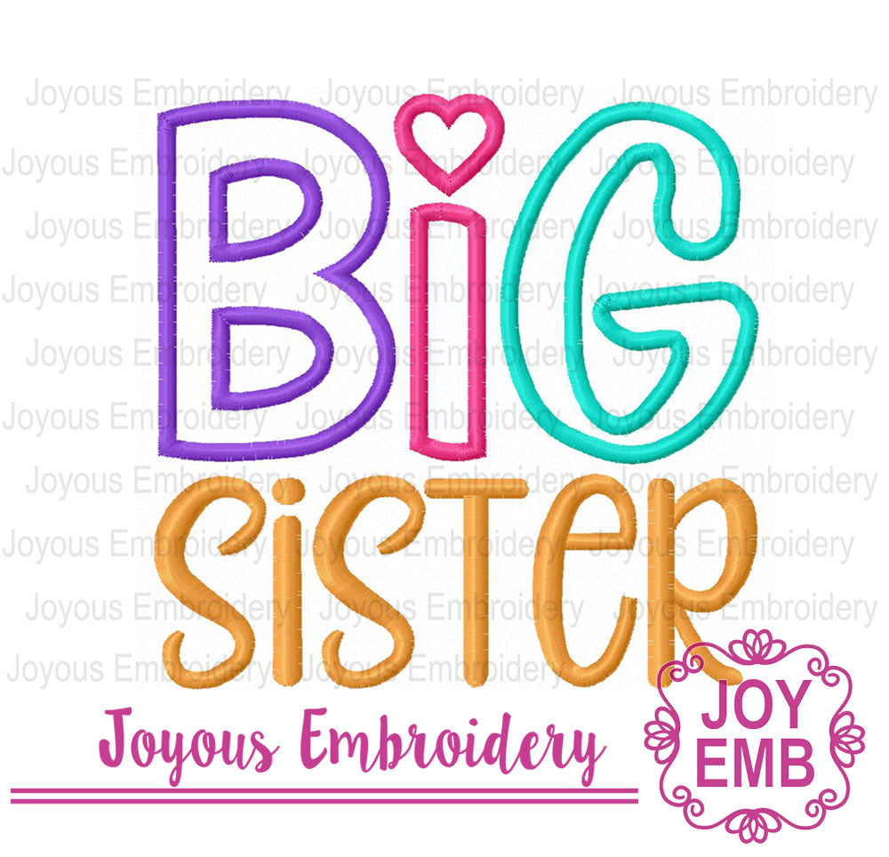 Big sister applique Machine embroidery design NO:3051