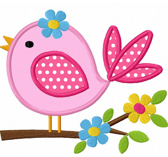 Bird Applique Machine Embroidery Design NO:1291