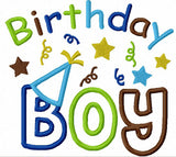 Birthday Boy Applique Machine Embroidery Design NO:1165