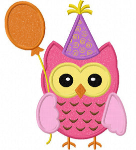 Birthday owl Applique Machine Embroidery Design NO:1167