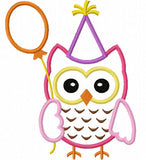 Birthday owl Applique Machine Embroidery Design NO:1167