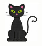 Black Cat Applique Machine Embroidery Design NO:1362