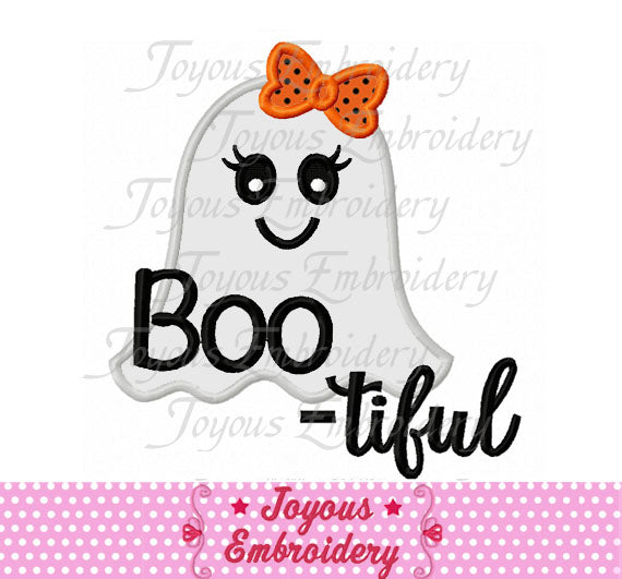 Halloween Boo tiful Girl Ghost Applique Embroidery Design NO:2508