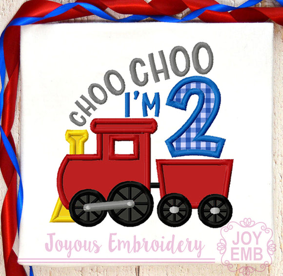Choo Train I'm 2 Applique Machine Embroidery Design