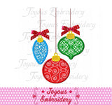 Christmas Ornaments 5x7 6x10 Embroidery Applique Design NO:1886
