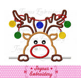 Christmas Reindeer Applique Machine Embroidery Design NO:1877