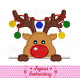 Christmas Reindeer Applique Machine Embroidery Design NO:1877