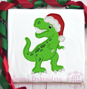 Christmas Rex Applique Machine Embroidery Design