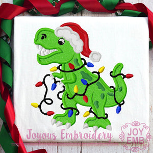 Christmas Rex Applique Embroidery Design
